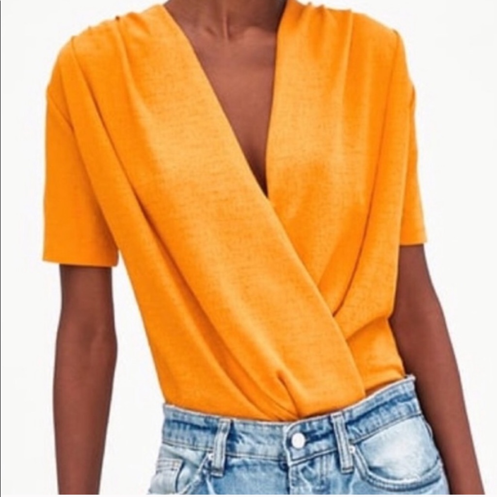 Zara Trafaluc Surplice Blouse